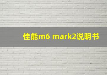 佳能m6 mark2说明书